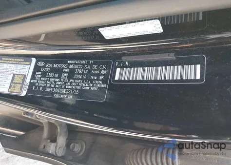 2021 Kia Forte Gt-Line из США, поврежденный, VIN 3KPF34AD2ME321755